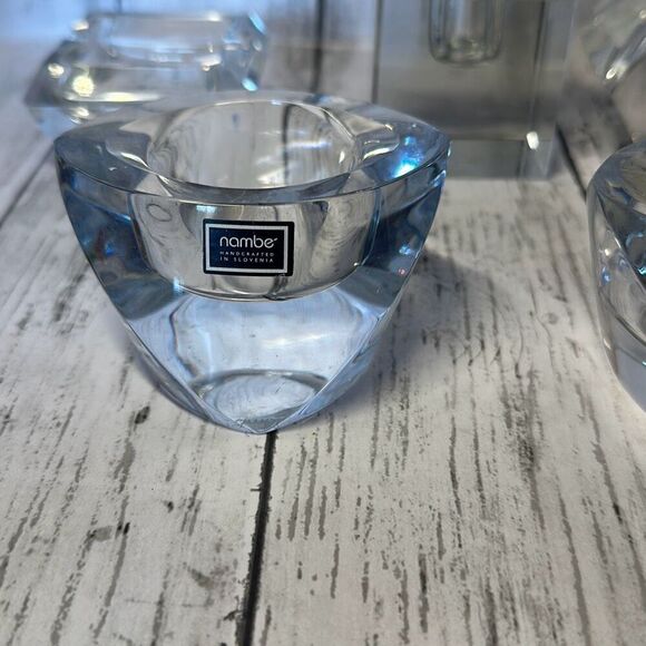 NAMBE Set Of Two Full Lead Crystal Votive-Tea Light Candle Holders Slovenia - Picture 3 of 9